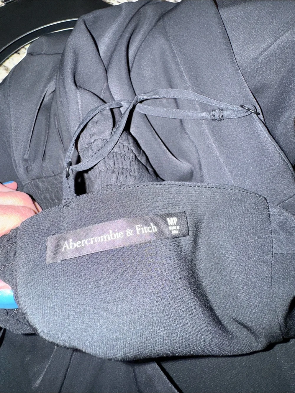 Abercrombie & Fitch The A&F Camille Maxi Dress Black Satin Size MP